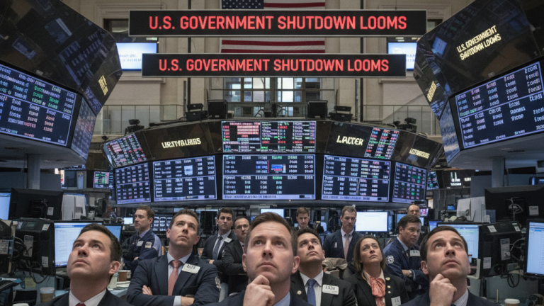 Stocks Muted as U.S. Government Shutdown Budget Clock Ticks Down, Key Inflation Data on Deck