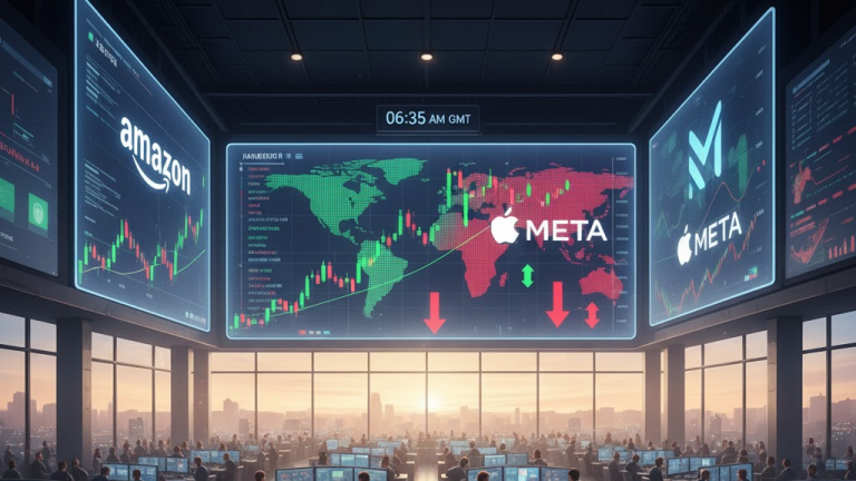 Futures Rise on Apple, Amazon; Tech Divergence and Shutdown Woes Cap Gains