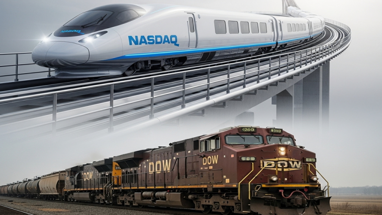 Tale of Two Markets: Nasdaq Hits New Record, Dow Slips on Mixed Signals