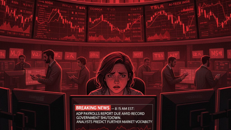 Futures Fall on AI Bubble Fears as Record Shutdown, ADP Report Loom