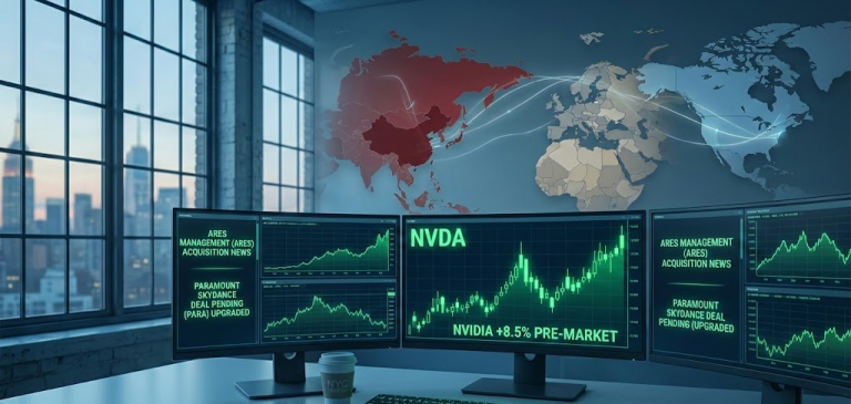 Calm Before the Fed: Nvidia Pops, Ares Climbs, Paramount Advances in Early Trade