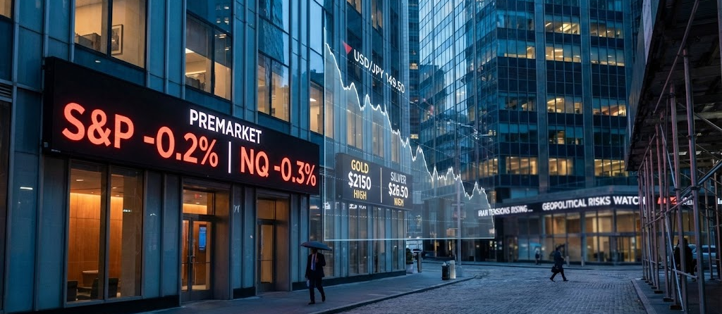 Gold and Silver Surge to Records as Stock Futures Slip Ahead of Bank Earnings