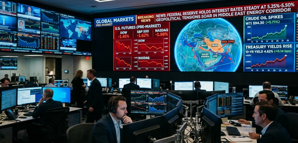 Overnight Market Report: Oil Shock, Hawkish Fed, and Earnings Jitters Pressure U.S. Futures Ahead of the Open